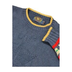 VTG Lake Harmony Rowing Club Nautical Cable Knit Sweater Crewneck 90s Men's L